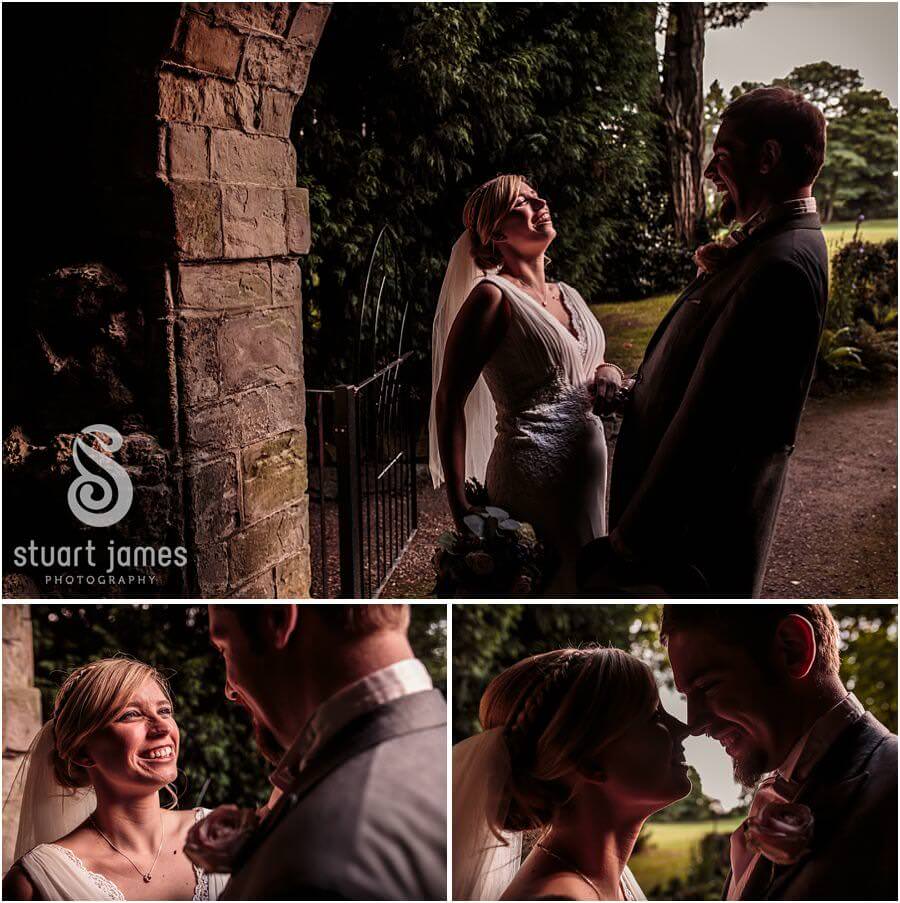 Beautiful information portraits of Bride and Groom arounds the grounds at Moor Hall near Sutton Coldfield by Sutton Coldfield Reportage Wedding Photographer Stuart James