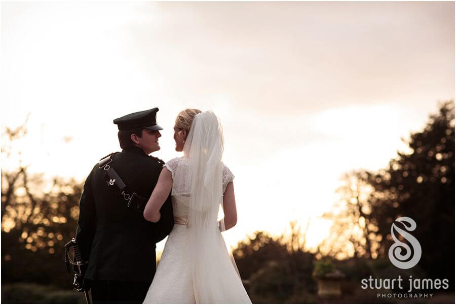 Creative winter portraits with the Bride and Groom at Sandon Hall in Stafford by Staffordshire Wedding Photographer Stuart James
