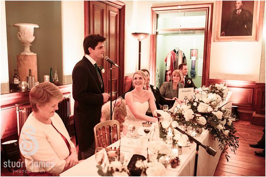 Capturing the speeches and the fabulous reactions of bridal party and guests at Sandon Hall in Stafford by Staffordshire Reportage Wedding Photographer Stuart James
