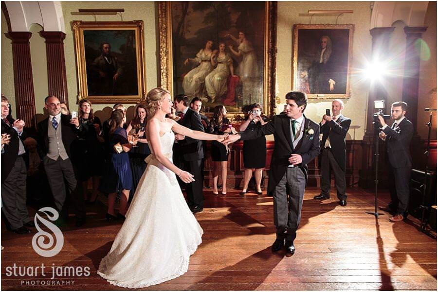 Wedding photos that capture the fun of the dancing and party at Sandon Hall in Stafford by Staffordshire Reportage Wedding Photographer Stuart James