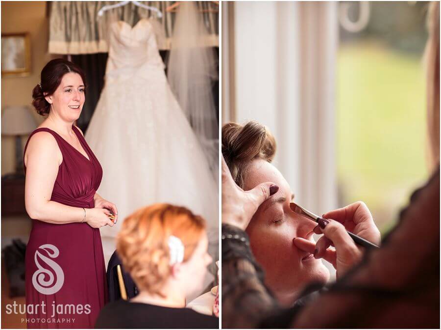 Reportage photographs of the Bridal morning at Sandon Hall in Stafford by Documentary Wedding Photographer Stuart James