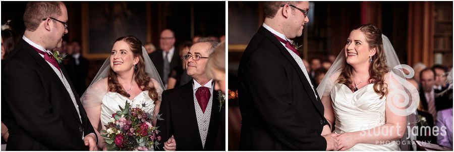 Capturing photos that bring the emotional ceremony back to life at Sandon Hall in Stafford by Stafford Reportage Wedding Photographer Stuart James