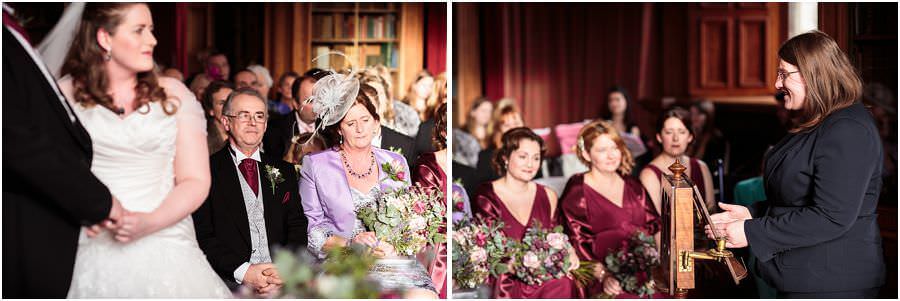 Unobtrusive beautiful photos of the wedding ceremony at Sandon Hall in Stafford by Stafford Reportage Wedding Photographer Stuart James
