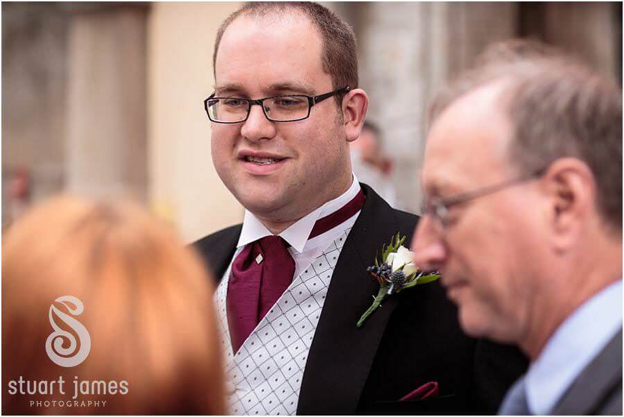 Natural candids of guests during wedding reception at Sandon Hall in Stafford by Stafford Wedding Photographer Stuart James