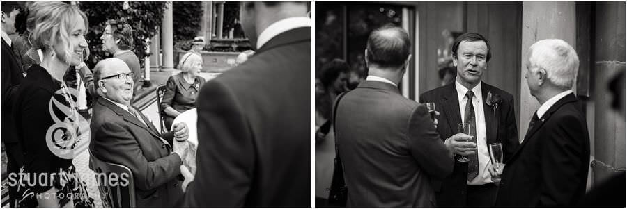 Creative reportage photos of the wedding guests at Sandon Hall in Stafford by Stafford Wedding Photographer Stuart James