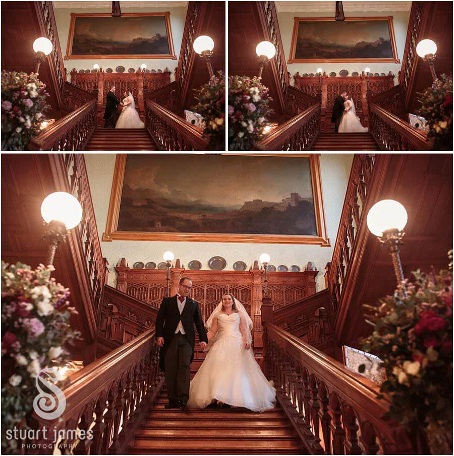Wonderful entrance to wedding breakfast at Sandon Hall in Stafford by Staffordshire Wedding Photographer Stuart James