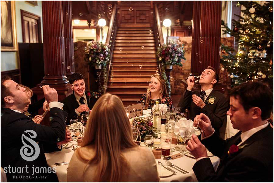 Stunning photos of wedding party enjoying breakfast at Sandon Hall in Stafford by Staffordshire Wedding Photographer Stuart James