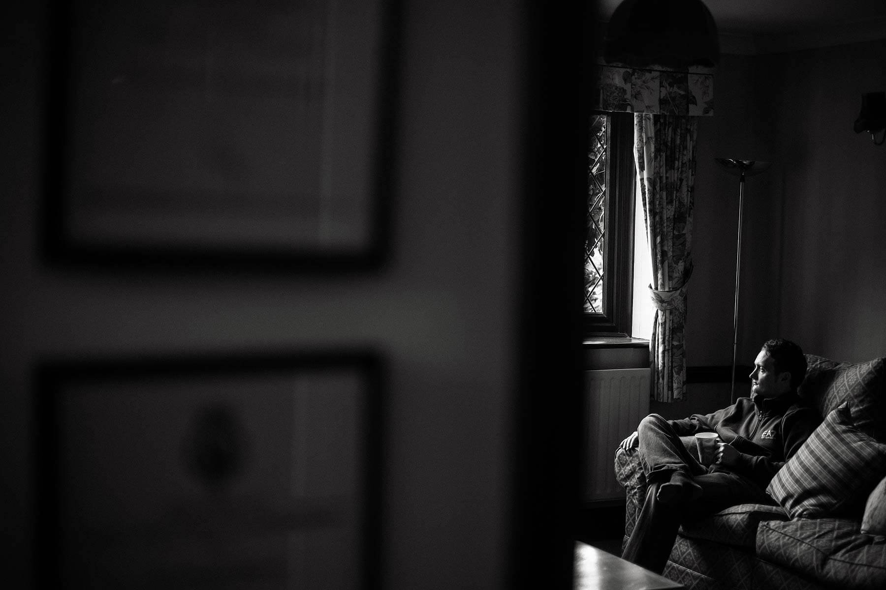 Relaxed natural photographs of wedding morning - Weston Hall in Stafford by Documentary Wedding Photographer Stuart James