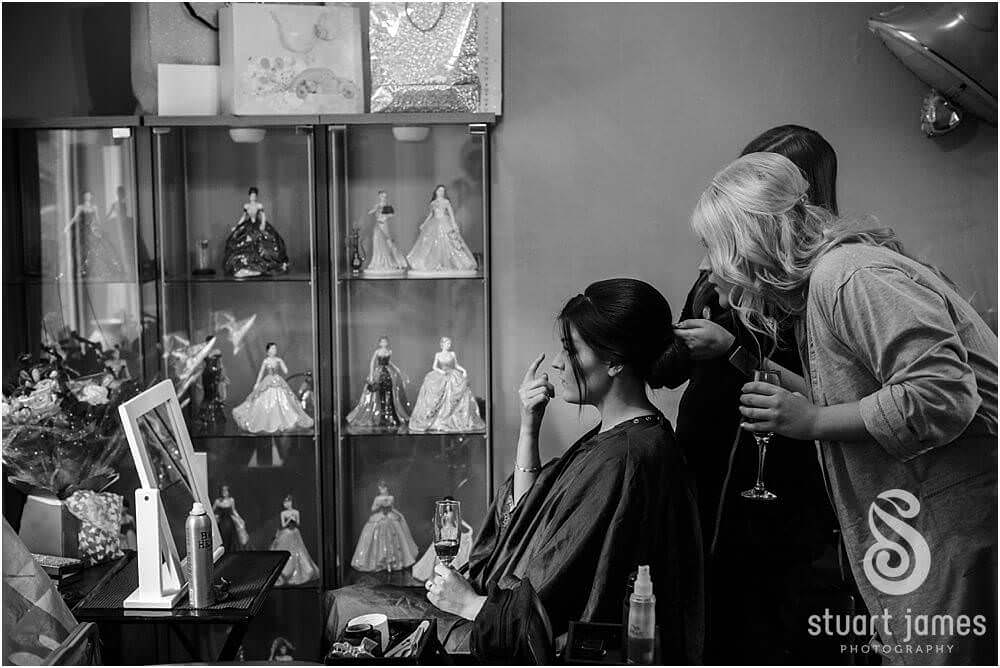 Creative reportage photos of the wedding morning preparations at Bridal Parents House in Rugeley by Documentary Wedding Photographer Stuart James