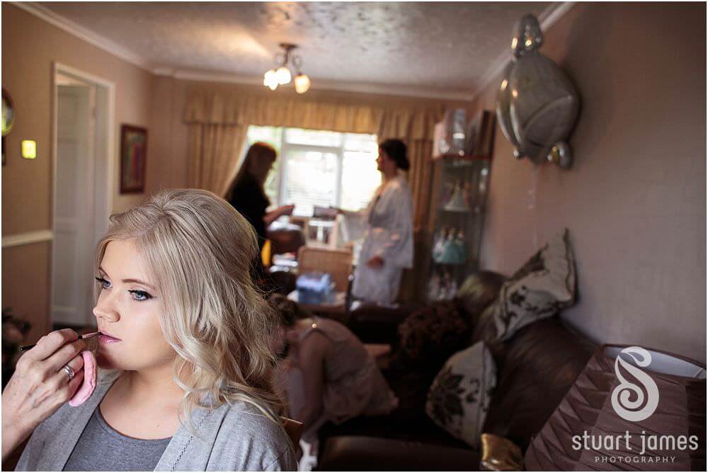 Reportage photos that show the emotion and excitement of the wedding morning at Bridal Parents House in Rugeley by Documentary Wedding Photographer Stuart James
