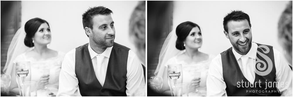 Fabulous photos of the best mans speech showing the hilarious reactions of the wedding guests at The Chase Golf Club in Cannock by Cannock Documentary Wedding Photographer Stuart James