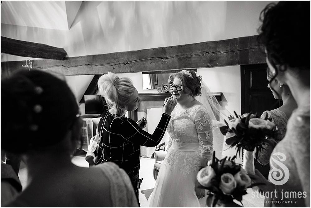 Capturing the emotion before the wedding ceremony at Weston Hall in Stafford by Documentary Wedding Photographer Stuart James