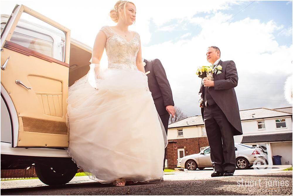 The suns comes out for the arrival of our bride