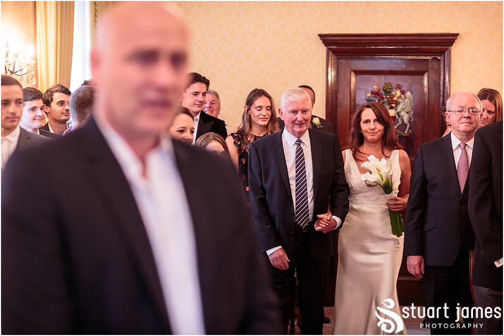 Beautiful and emotional moments for the entry of the bride to the ceremony at Chelsea Registry Office with Chelsea Registry Office Wedding Photographer Stuart James