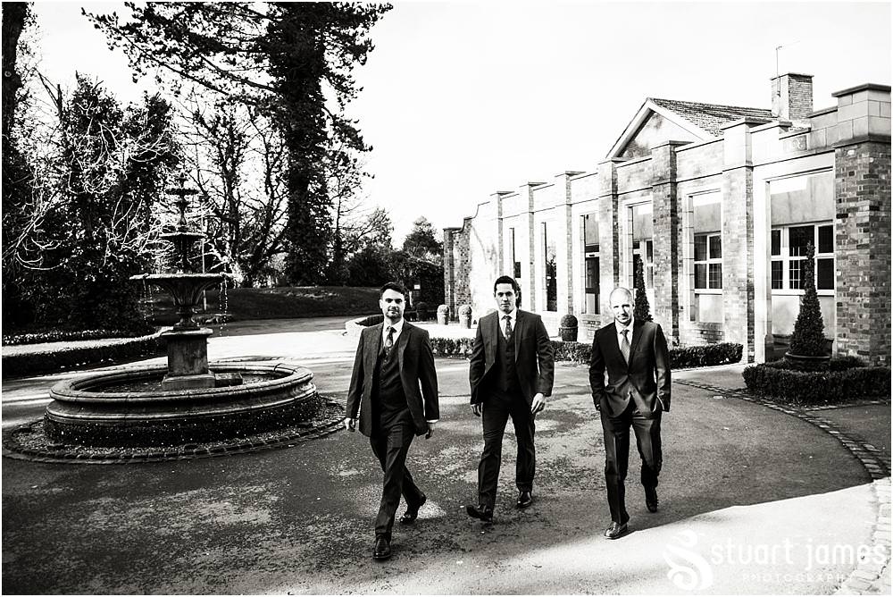 Capturing the arrival of our groomsmen at Pendrell Hall in Codsall, Wolverhampton by Pendrell Hall Wedding Photographers Stuart James