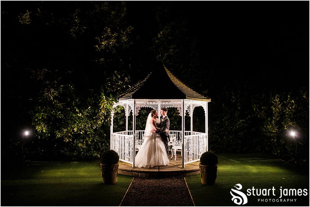 Creative flash lit evening portraits to conclude the beautiful wedding story at Pendrell Hall in Codsall, Wolverhampton by Pendrell Hall Wedding Photographer Stuart James