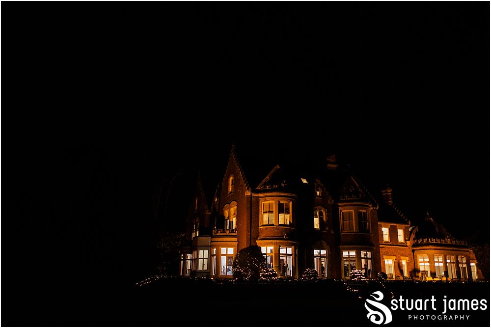 Pendrell Hall at night by Pendrell Hall Wedding Photographer Stuart James