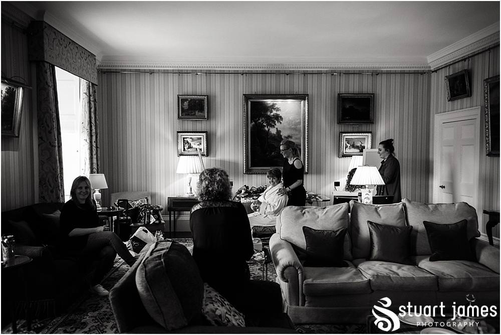 Capturing the bridal party preparations in the bedrooms at the stunning Weston Park