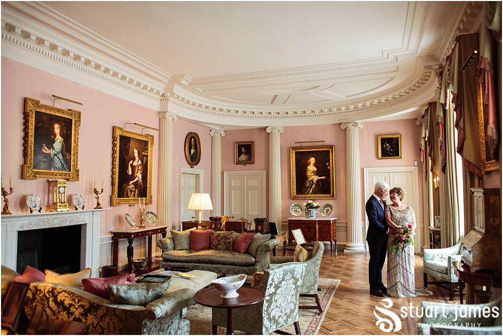 Utilising the stunning sitting room at Weston Park for elegant natural portraits