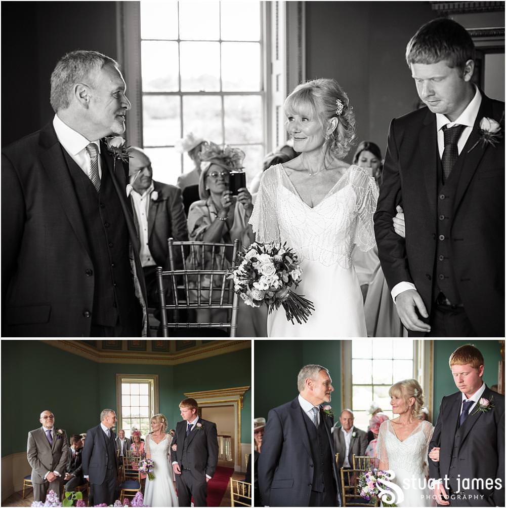 Unobtrusive wedding photography that captures the story of the beautiful wedding ceremony at Tower of the Winds, Shugborough in Staffordshire
