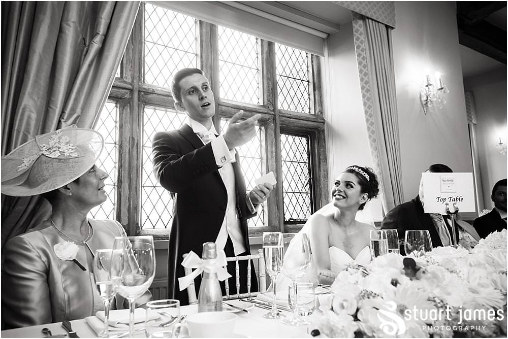 Documentary photographs of the wedding speeches at Weston Hall