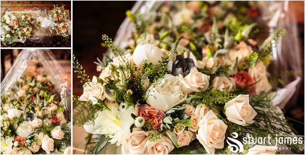 Stunning flowers from Lynne at Fine Flowers for Charl's wedding at Sandon Hall in Staffordshire by Documentary Wedding Photographer Stuart James