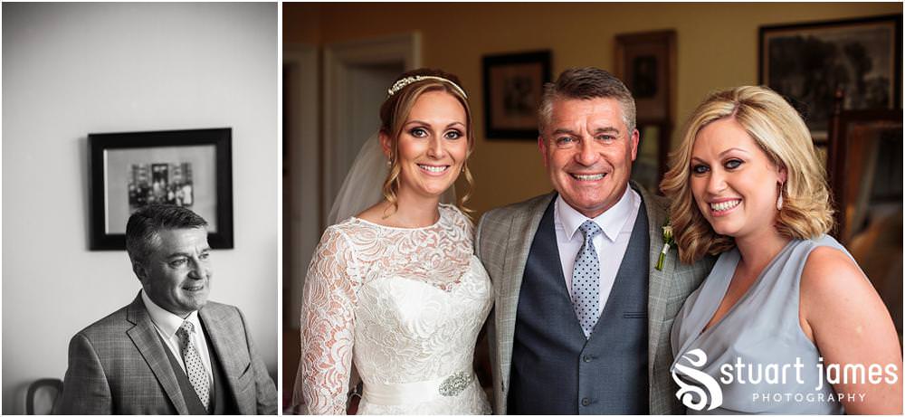 Capturing the arrival of the Father of the Bride to his waiting daughter at Sandon Hall in Staffordshire by Documentary Wedding Photographer Stuart James