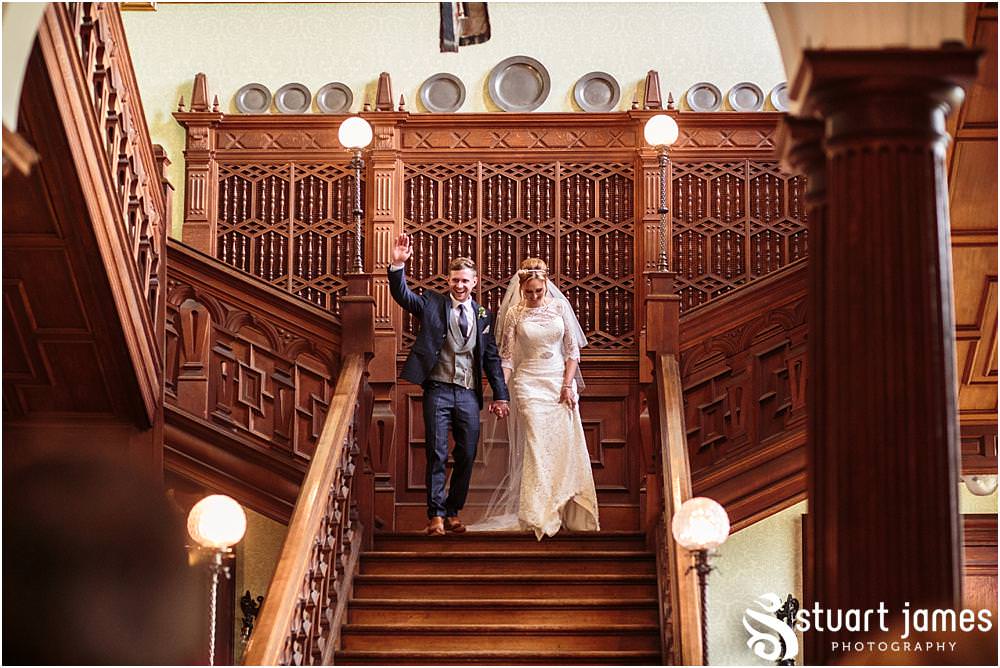 Capturing the entrance to the beautiful reception at Sandon Hall in Stafford by Documentary Wedding Photographer Stuart James