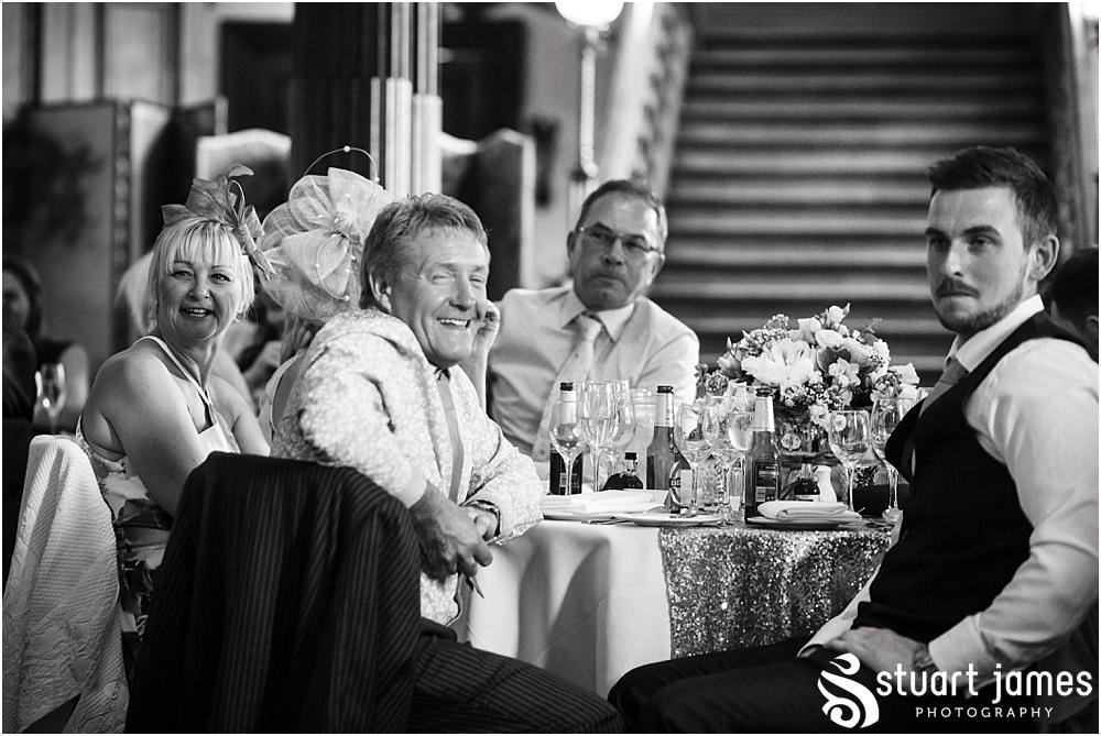 Capturing the speech of the best man and the fabulous guest reactions at Sandon Hall in Stafford by Documentary Wedding Photographer Stuart James