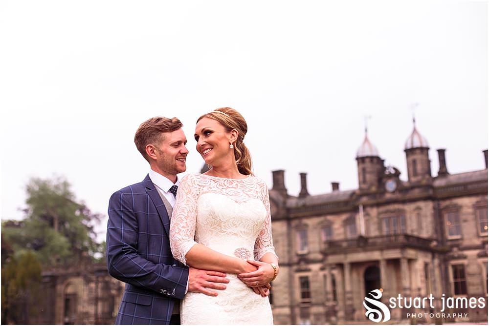 Relaxed evening portraits of the Bride and Groom before heading to the Staffordshire Tipi Wedding reception at Sandon by Documentary Wedding Photographer Stuart James