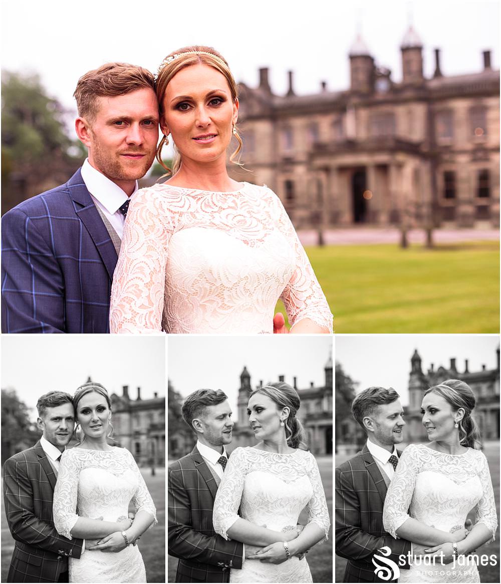 Relaxed evening portraits of the Bride and Groom before heading to the Staffordshire Tipi Wedding reception at Sandon by Documentary Wedding Photographer Stuart James