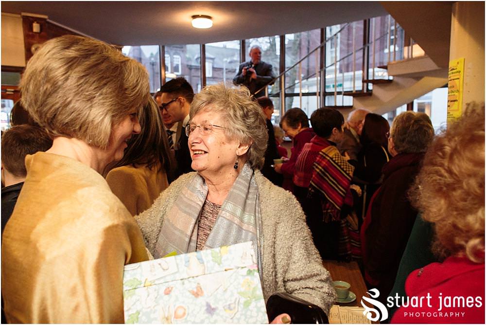 Candid photographs of the tea and coffee reception at Wesley Methodist by West Bromwich West Bromwich Wedding Photographer Stuart James