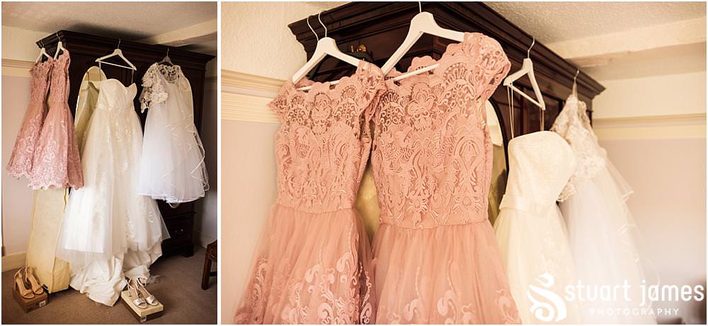 Beautiful bridal and bridesmaids gowns at Netherstowe House in Lichfield by Lichfield Wedding Photographer Stuart James
