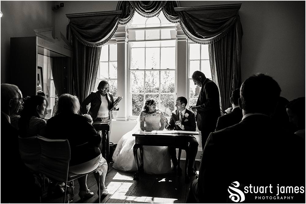 Unobtrusive photographs that capture the beautiful civil wedding ceremony at Erasmus Darwin House in Lichfield by Lichfield Wedding Photographer Stuart James