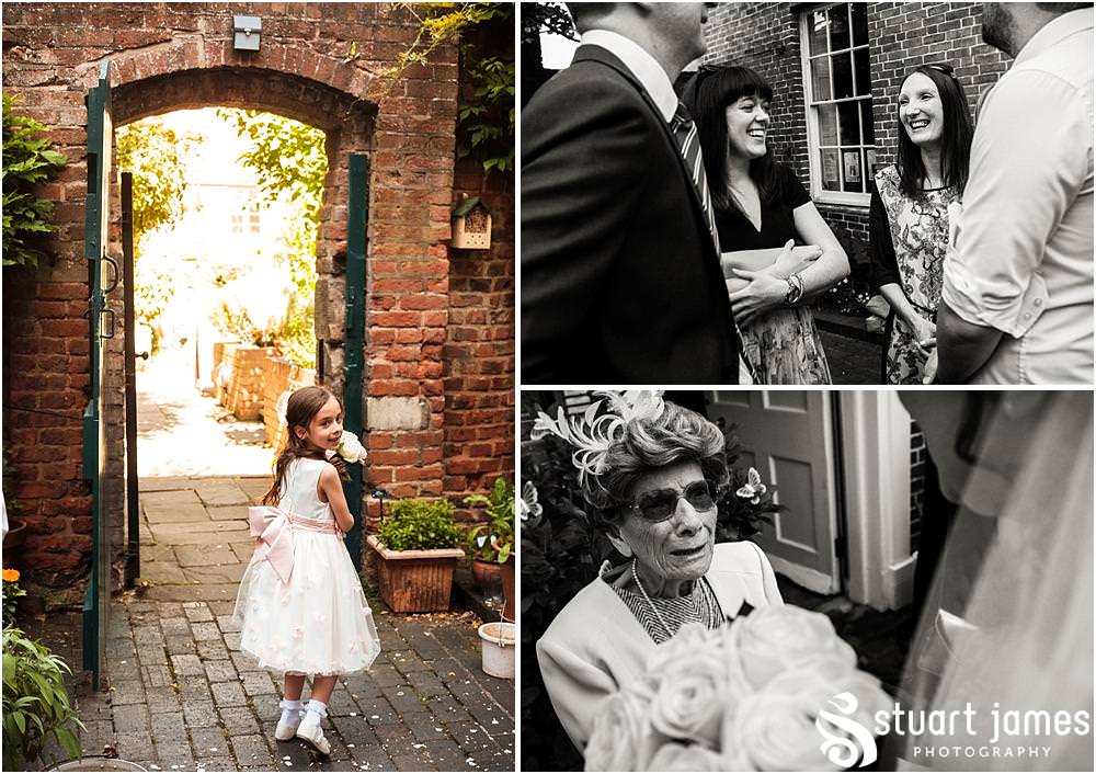 Candid photographs as the guests enjoy the drinks reception at Erasmus Darwin House in Lichfield by Lichfield Wedding Photographer Stuart James