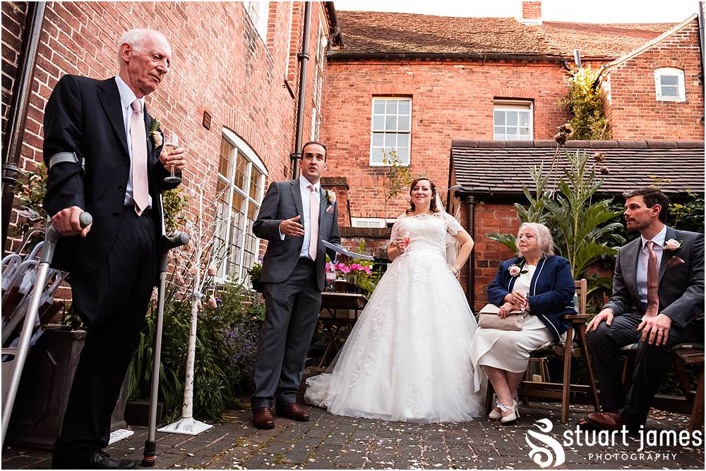 Documentary photographs of the Grooms speech to the assembled guests at Erasmus Darwin House in Lichfield by Lichfield Wedding Photographer Stuart James