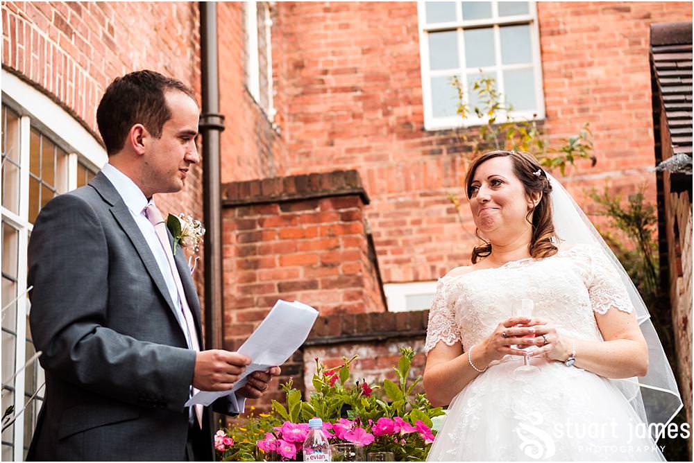 Documentary photographs of the Grooms speech to the assembled guests at Erasmus Darwin House in Lichfield by Lichfield Wedding Photographer Stuart James