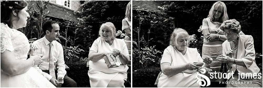 Natural photographs that tell the story as the guests relax and enjoy themselves at Erasmus Darwin House in Lichfield by Lichfield Wedding Photographer Stuart James