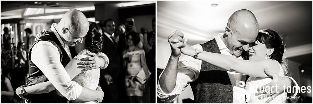 Creative photos of the first dance at The Moat House in Acton Trussell by Documentary Wedding Photographer Stuart James