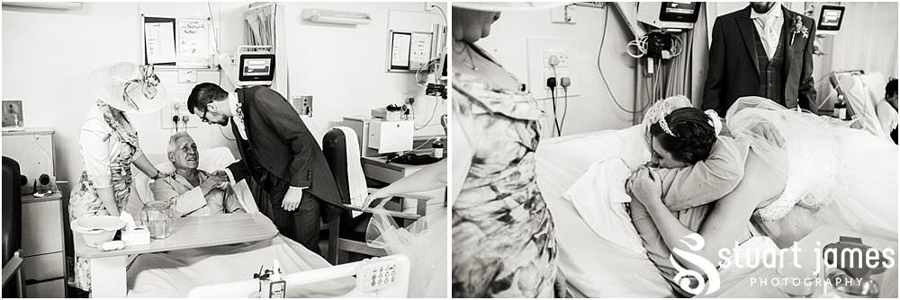 Documenting the bride and groom visiting grandad in hospital - Penkridge Wedding Photographer Stuart James