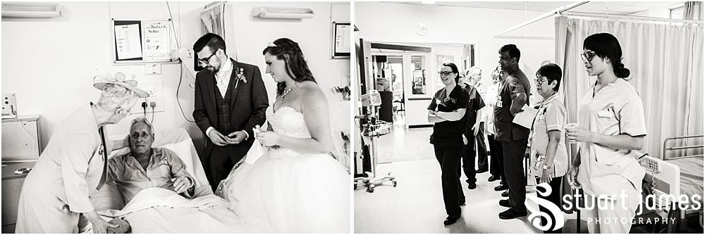 Documenting the bride and groom visiting grandad in hospital - Penkridge Wedding Photographer Stuart James