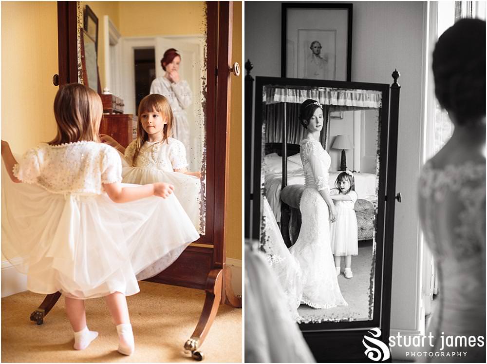 Capturing the story of the wedding morning with the bride at Sandon Hall in Staffordshire by Documentary Wedding Photographer Stuart James