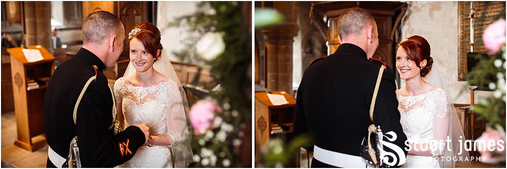 Unobtrusive storytelling wedding photography during the wedding ceremony at All Saints Church in Sandon by Documentary Wedding Photographer Stuart James