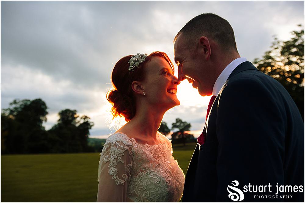 Creative night portraits of the Bride and Groom at Sandon in Staffordshire by Documentary Wedding Photographer Stuart James