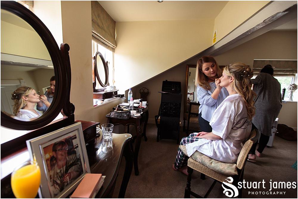 Creative photographs of the bridal morning preparations at Warwick House in Southam by Documentary Wedding Photographer Stuart James