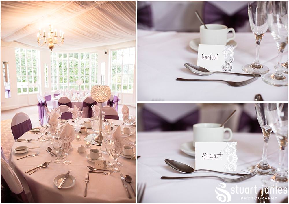 Stunning decoration of the wedding breakfast room at Warwick House in Southam by Documentary Wedding Photographer Stuart James