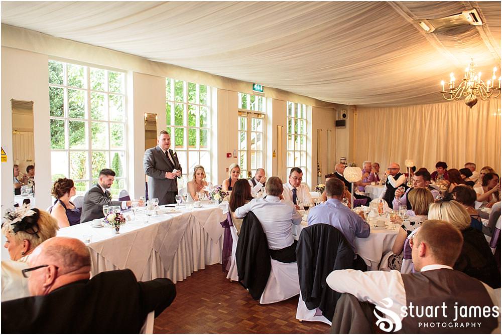 Photographs of the speeches that tell a story showing the emotion and feeling during the grooms speech at Warwick House in Southam by Documentary Wedding Photographer Stuart James