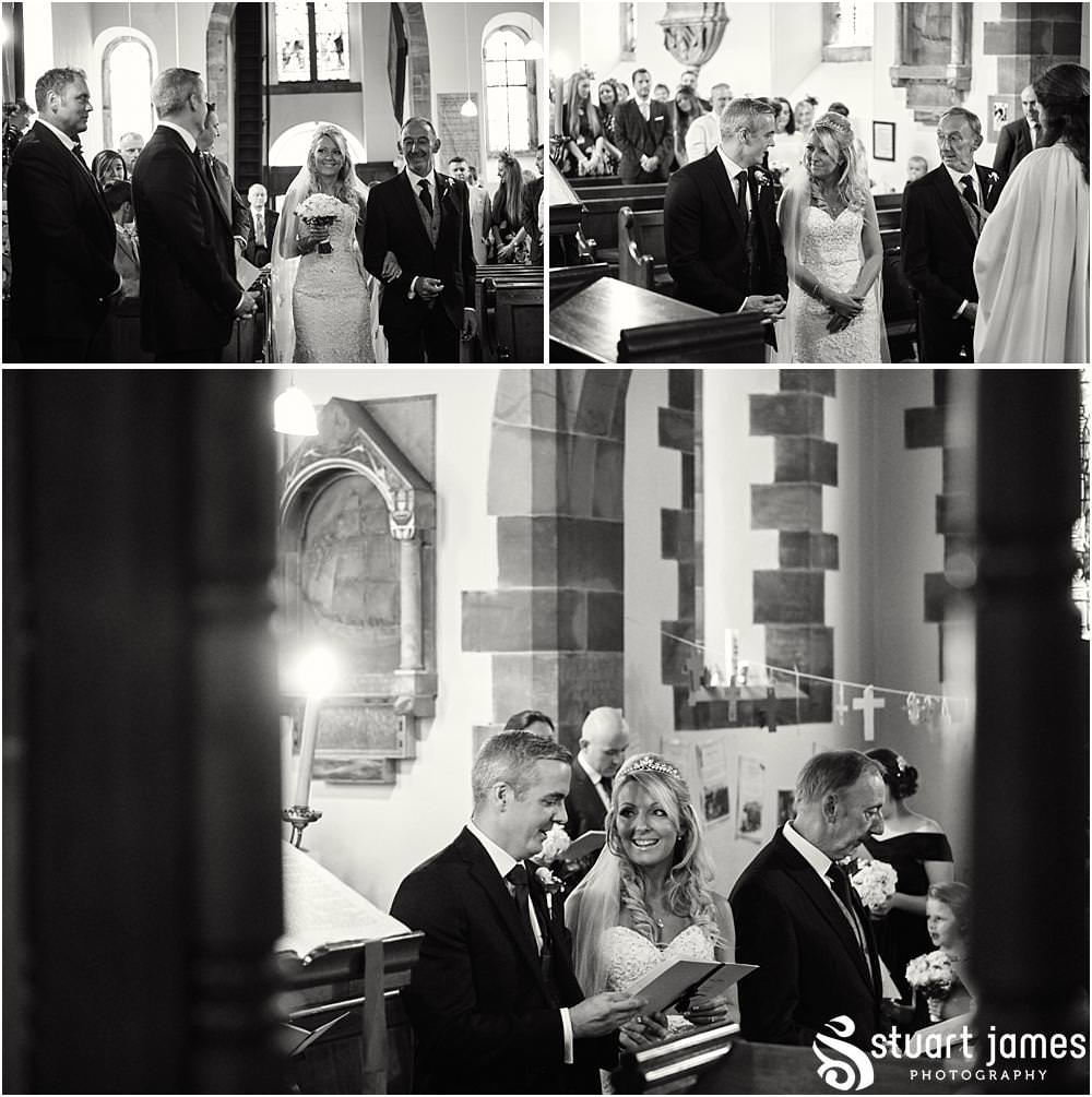 Documenting the entrance of the bride to the ceremony at St Andrews Church in Weston Park, Staffordshire by Documentary Wedding Photographer Stuart James