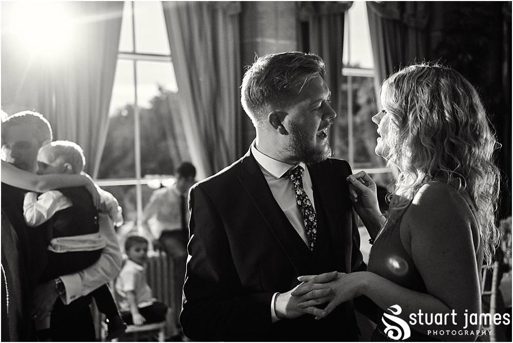Capturing the start of the evenings fun as the dancing and partying gets underway at Weston Park in Staffordshire by Documentary Wedding Photographer Stuart James