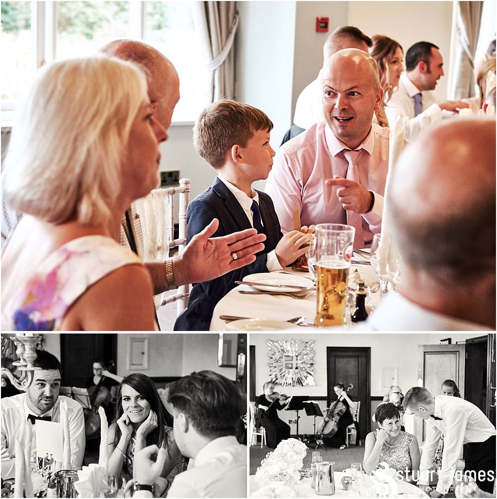 Creative candid photographs of the guests enjoying the afternoon reception at The Moat House in Acton Trussell by Documentary Wedding Photographer Stuart James